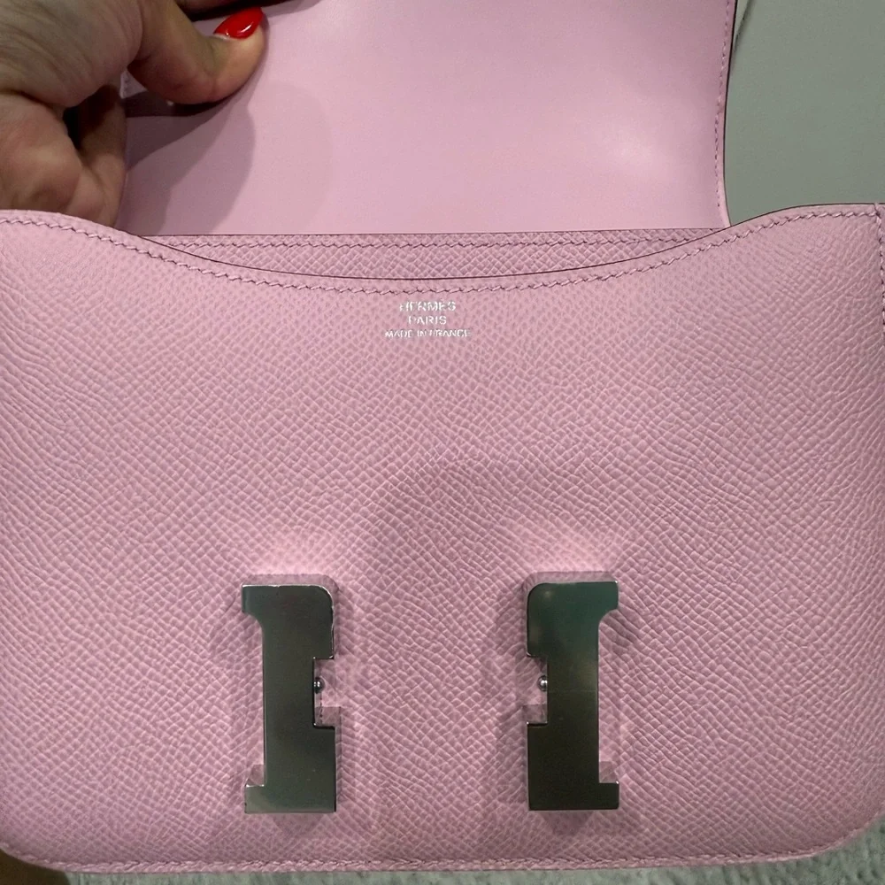Hermès Constance 18 Mauve Sylvester Crossbody, Palladium Hardware — New w/ Box